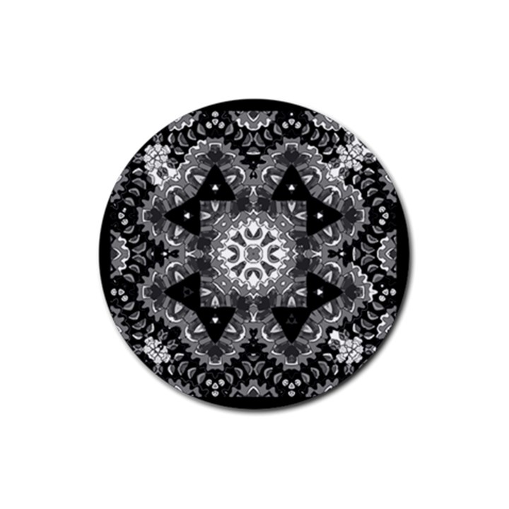 Mandala Calming Coloring Page Rubber Coaster (Round) 