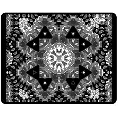 Mandala Calming Coloring Page Double Sided Fleece Blanket (medium)  by Pakrebo