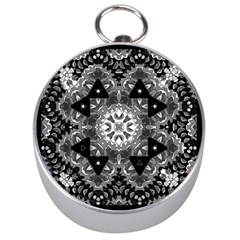 Mandala Calming Coloring Page Silver Compasses by Pakrebo