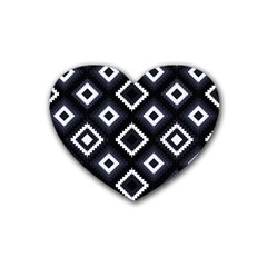 Native American Pattern Rubber Coaster (Heart) 