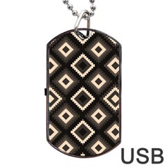 Native American Pattern Dog Tag Usb Flash (one Side) by Valentinaart