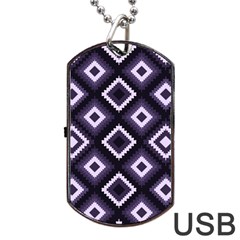 Native American Pattern Dog Tag Usb Flash (two Sides) by Valentinaart