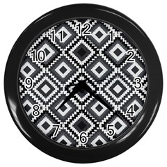 Native American Pattern Wall Clock (black) by Valentinaart