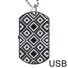 Native American Pattern Dog Tag Usb Flash (two Sides) by Valentinaart