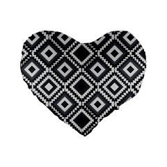 Native American Pattern Standard 16  Premium Flano Heart Shape Cushions by Valentinaart