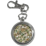 Wood camouflage military army green khaki pattern Key Chain Watches Front