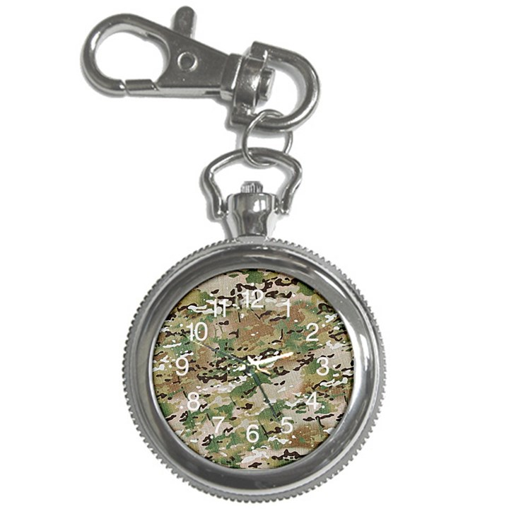 Wood camouflage military army green khaki pattern Key Chain Watches