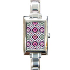 Native American Pattern Rectangle Italian Charm Watch by Valentinaart