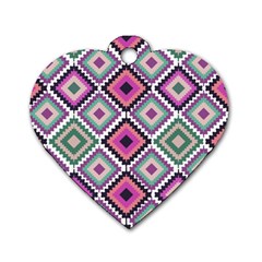 Native American Pattern Dog Tag Heart (one Side) by Valentinaart