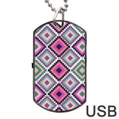 Native American Pattern Dog Tag Usb Flash (two Sides) by Valentinaart