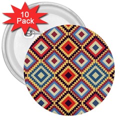 Native American Pattern 3  Buttons (10 Pack)  by Valentinaart