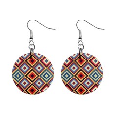 Native American Pattern Mini Button Earrings by Valentinaart