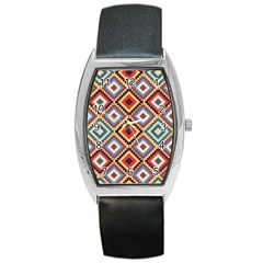 Native American Pattern Barrel Style Metal Watch by Valentinaart