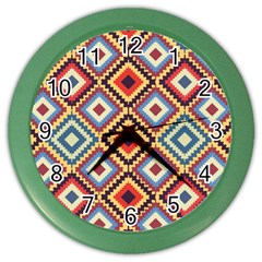 Native American Pattern Color Wall Clock by Valentinaart