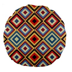 Native American Pattern Large 18  Premium Round Cushions by Valentinaart