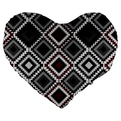 Native American Pattern Large 19  Premium Flano Heart Shape Cushions by Valentinaart