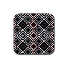 Native American Pattern Rubber Coaster (square)  by Valentinaart