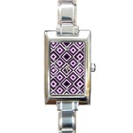 Native American Pattern Rectangle Italian Charm Watch Front