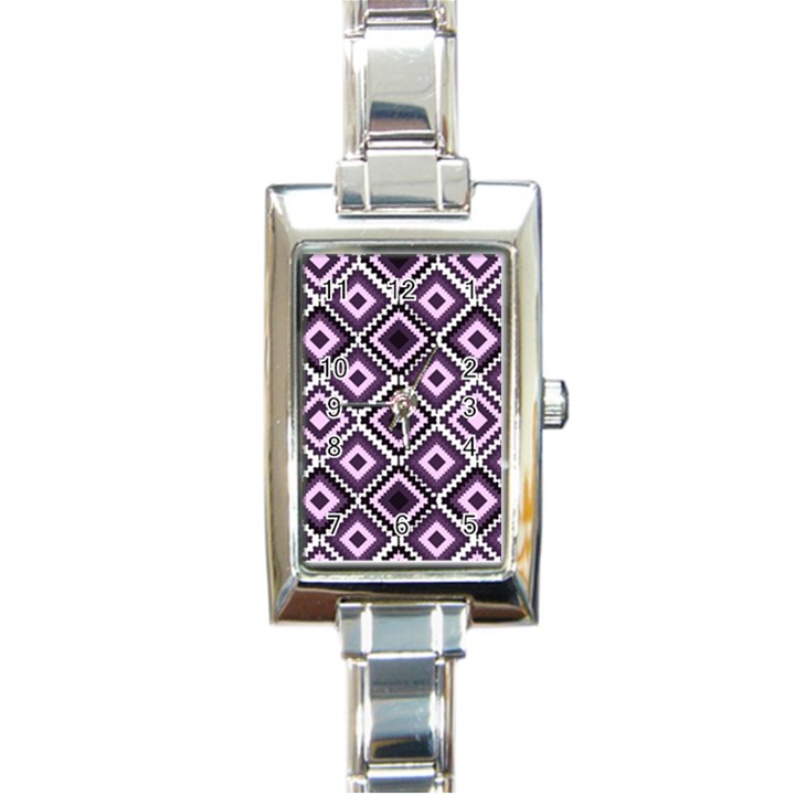 Native American Pattern Rectangle Italian Charm Watch