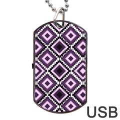 Native American Pattern Dog Tag Usb Flash (two Sides) by Valentinaart