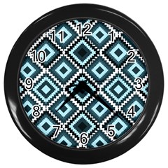 Native American Pattern Wall Clock (black) by Valentinaart