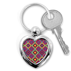 Native American Pattern Key Chains (heart)  by Valentinaart