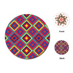 Native American Pattern Playing Cards (round) by Valentinaart