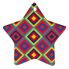 Native American Pattern Star Ornament (two Sides) by Valentinaart