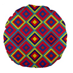 Native American Pattern Large 18  Premium Flano Round Cushions by Valentinaart