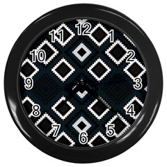 Native American Pattern Wall Clock (black) by Valentinaart