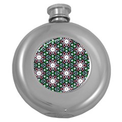 Stained Glass Pattern Church Window Round Hip Flask (5 Oz) by Pakrebo