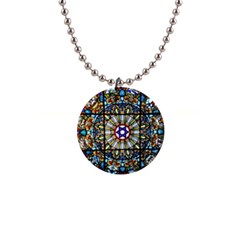 Vitrage Stained Glass Church Window 1  Button Necklace