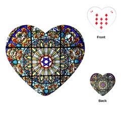 Vitrage Stained Glass Church Window Playing Cards (heart) by Pakrebo