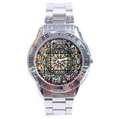 Vitrage Stained Glass Church Window Stainless Steel Analogue Watch by Pakrebo