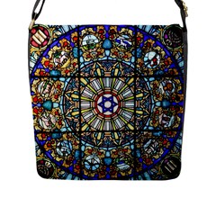 Vitrage Stained Glass Church Window Flap Closure Messenger Bag (l) by Pakrebo