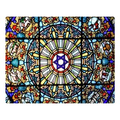 Vitrage Stained Glass Church Window Double Sided Flano Blanket (large)  by Pakrebo