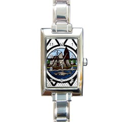 Window Image Stained Glass Rectangle Italian Charm Watch by Pakrebo