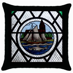 Window Image Stained Glass Throw Pillow Case (black) by Pakrebo