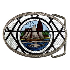 Window Image Stained Glass Belt Buckles by Pakrebo