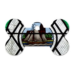 Window Image Stained Glass Dog Tag Bone (two Sides) by Pakrebo