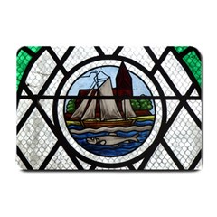 Window Image Stained Glass Small Doormat  by Pakrebo