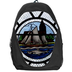 Window Image Stained Glass Backpack Bag by Pakrebo