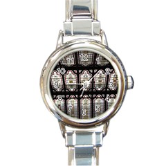 Stained Glass Window Repeat Round Italian Charm Watch by Pakrebo