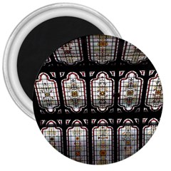 Stained Glass Window Repeat 3  Magnets by Pakrebo