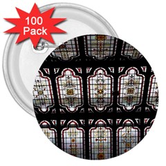 Stained Glass Window Repeat 3  Buttons (100 Pack)  by Pakrebo