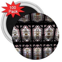 Stained Glass Window Repeat 3  Magnets (100 Pack) by Pakrebo