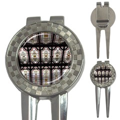 Stained Glass Window Repeat 3-in-1 Golf Divots by Pakrebo