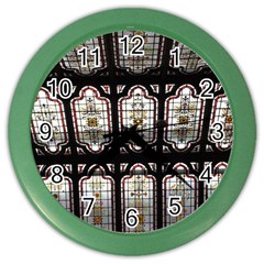 Stained Glass Window Repeat Color Wall Clock by Pakrebo