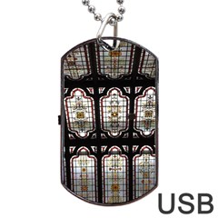 Stained Glass Window Repeat Dog Tag Usb Flash (one Side) by Pakrebo