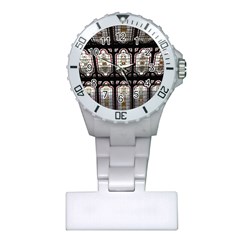 Stained Glass Window Repeat Plastic Nurses Watch by Pakrebo